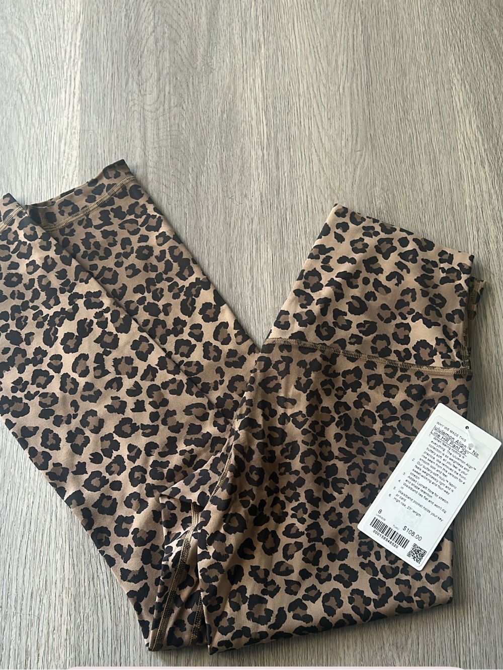 Lululemon aligns Leopard Print High-Waist Leggings - Brown & Black size 8 25”